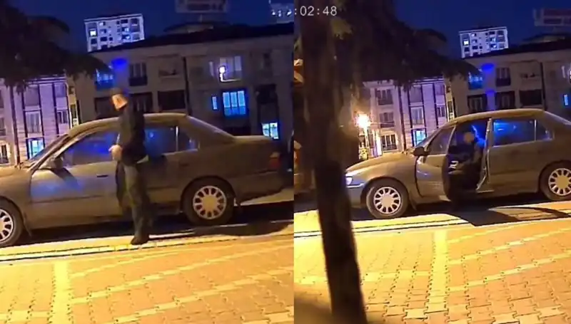 Park Halindeki Otomobili Saniyeler İçinde Çalan Hırsız Kameralara Yakaladı